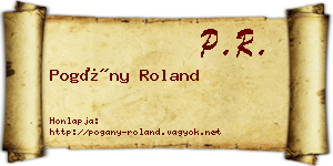 Pogány Roland névjegykártya